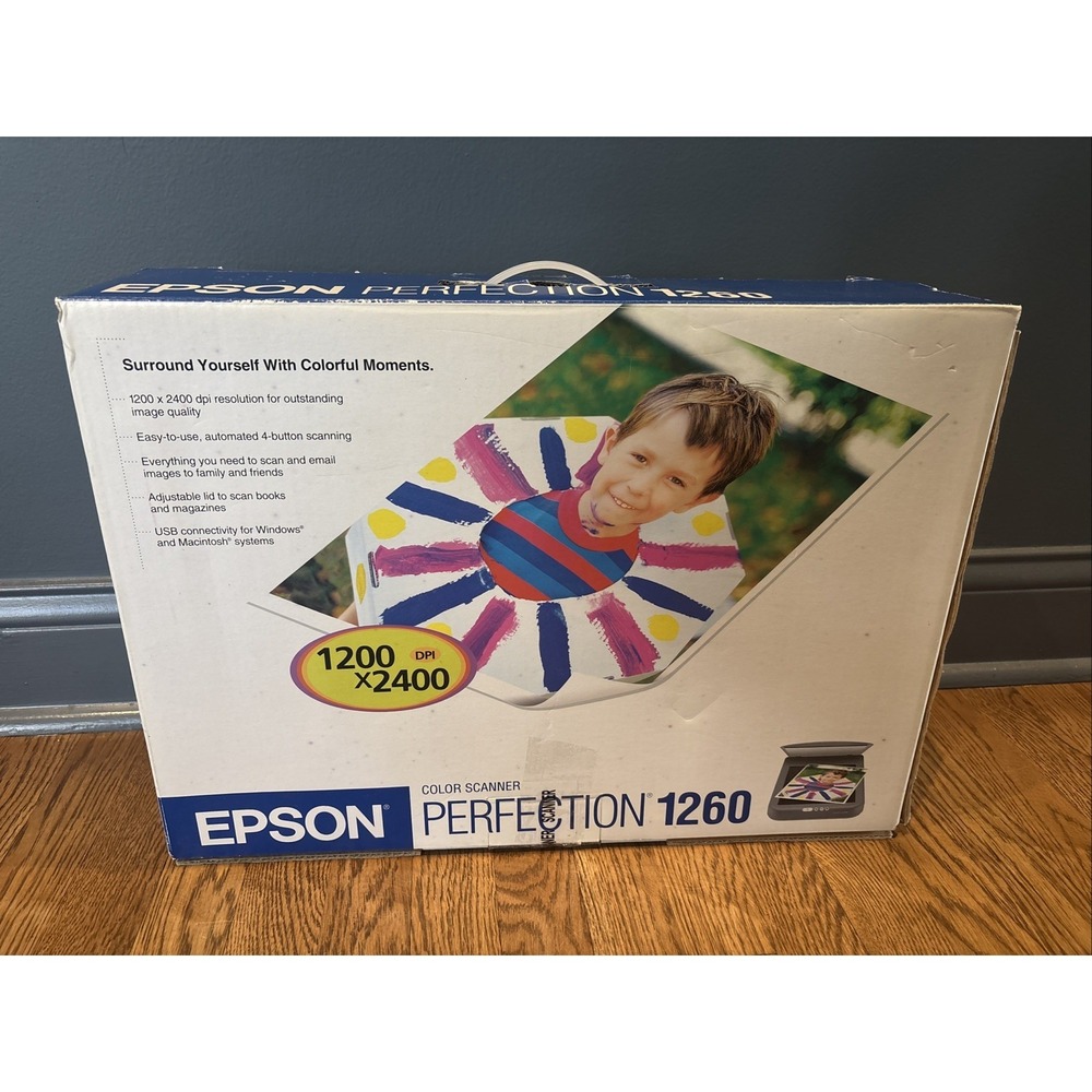 NEW Epson PERFECTION 1260 Photo Color Scanner w/Software & 35mm Slide Adapter